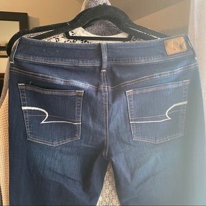 AE Super Stretch Kick Boot Dark Wash Jeans Long